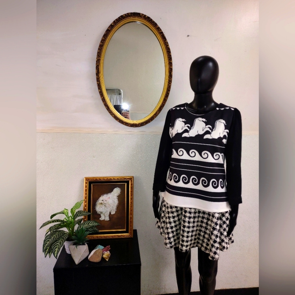 HORSE & WAVE PRNT TOP